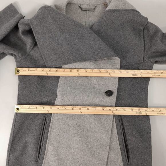 DVF Diane Von Furstenberg Shannon Coat Jacket Womens Small Gray Corporate Siren - Picture 13 of 16